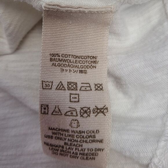 FREE PEOPLE white peplum cutout flowy tunic top with keyhole back L - Picture 4 of 8